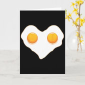 Herzförmige Eier lieben Spiegeleier Lustiger Valen Karte (Gelbe Blume)