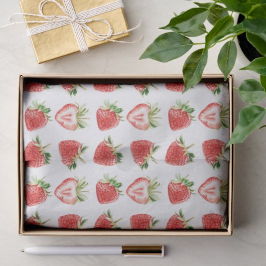 Herzförmige Erdbeeren Geburtstag Seidenpapier (Geschenk)