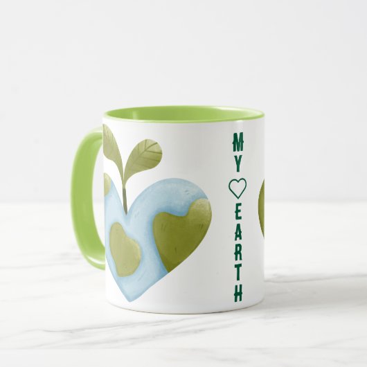 Herzförmige Erde mit Sprout Öko Elegant Tasse (Vorderseite Links)