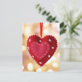 Herzförmige Filzdekoration, nah Postkarte (Stehend Vorderseite)