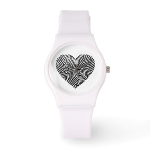 Herzförmige Fingerabdrücke Armbanduhr