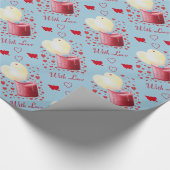 Herzförmige Flammenkerze romantisch Geschenkpapier (Ecke)