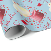 Herzförmige Flammenkerze romantisch Geschenkpapier (Rolleneckpunkt)