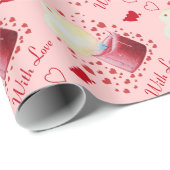 Herzförmige Flammenkerze romantisch Geschenkpapier (Rolleneckpunkt)