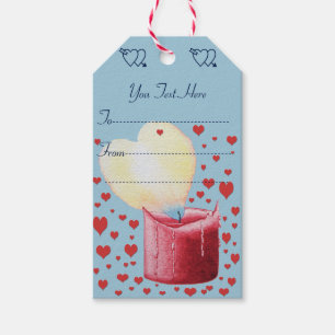 Herzförmige Flammenkerze romantisches Design Geschenkanhänger