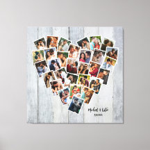 Herzförmige Foto-Collage zu 30 Bildern für Paare z