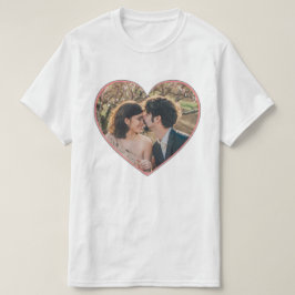 Herzförmige Foto-Valentine oder Hochzeit nach Maß T-Shirt