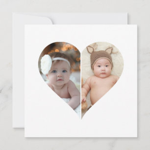 Herzförmige Fotocollage aus 2 Bildern Karte