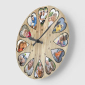 Herzförmige Fotos Pine Effect Runde große Uhr (Winkel)