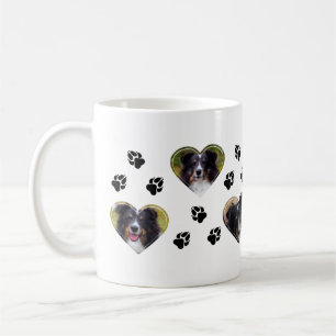 Herzförmige Haustier-Fotovorlagen mit Pfotenabdrüc Kaffeetasse