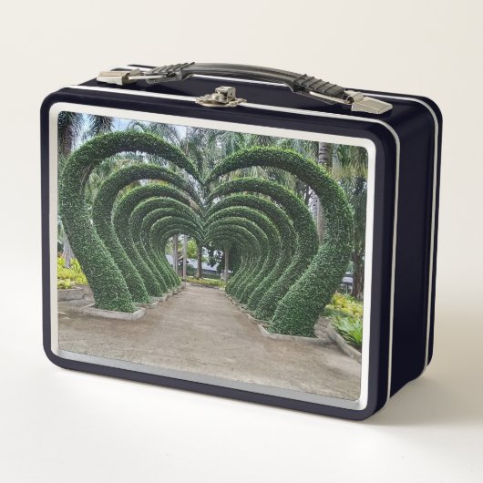 Herzförmige Hecke Metall Brotdose (Vorderseite)