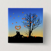 Herzförmige Herbstleaven Button (Vorderseite)