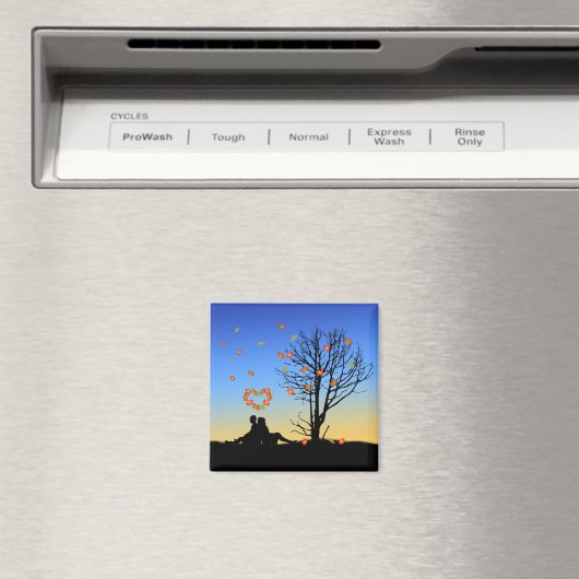 Herzförmige Herbstleaven Magnet (In Situ (Geschirrspüler))