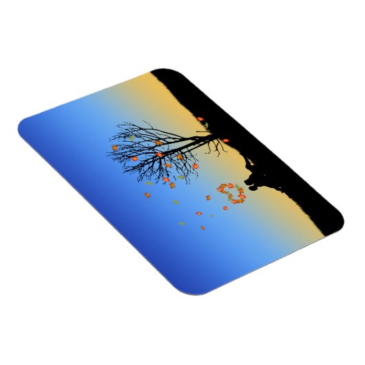 Herzförmige Herbstleaven Magnet (Rechte Seite)