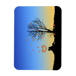 Herzförmige Herbstleaven Magnet