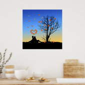 Herzförmige Herbstleaven Poster (Küche)