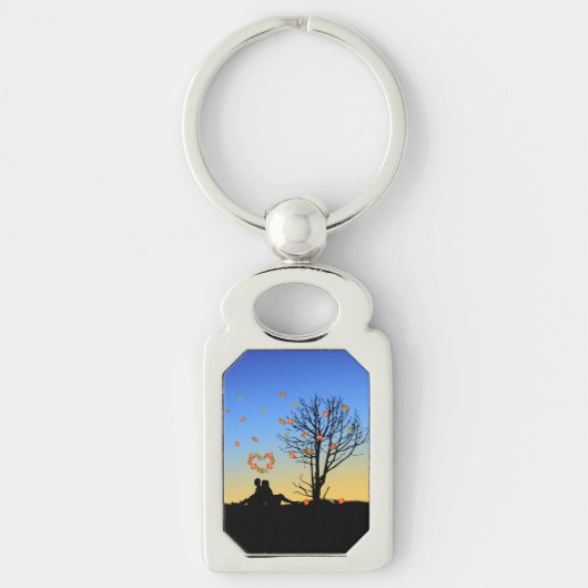 Herzförmige Herbstleaven Schlüsselanhänger (Vorderseite)