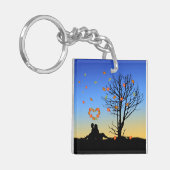 Herzförmige Herbstleaven Schlüsselanhänger (Vorderseite links)