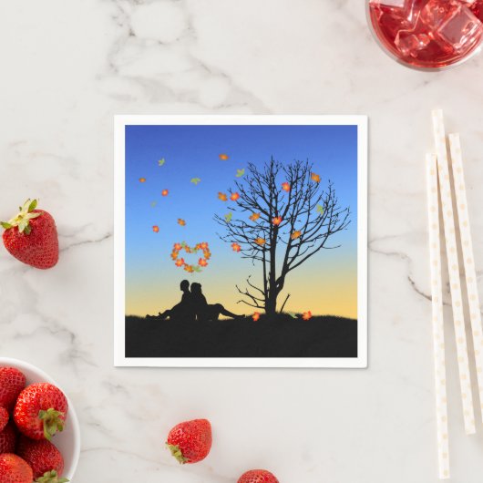 Herzförmige Herbstleaven Serviette (Beispiel)