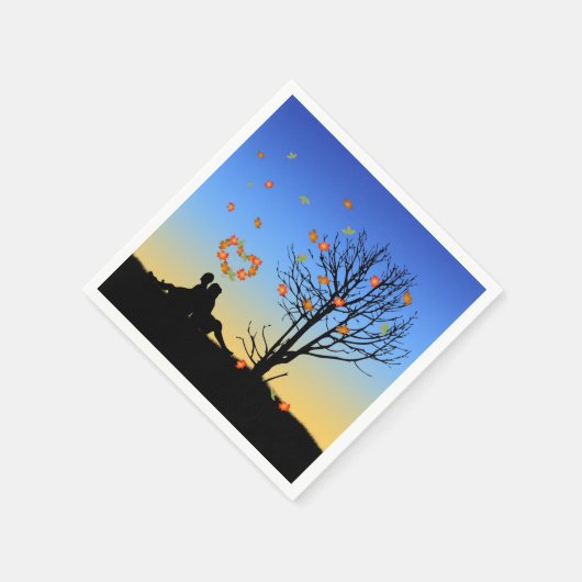 Herzförmige Herbstleaven Serviette (Ecke)