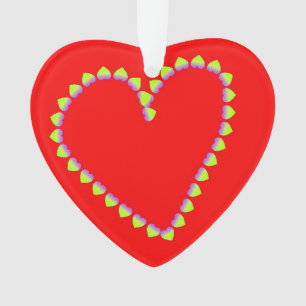 Herzförmige Herzen auf rot Ornament