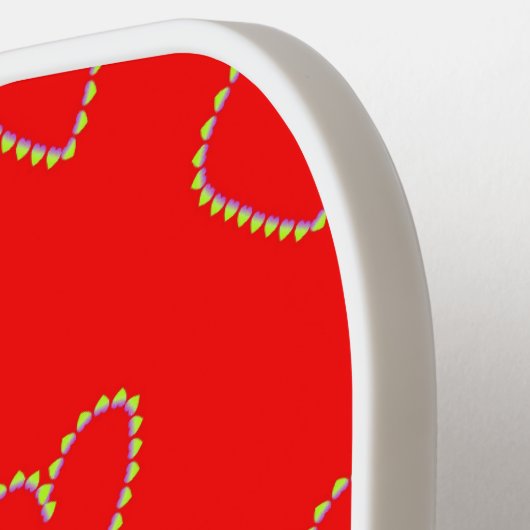 Herzförmige Herzen auf rot Pickleball Schläger (Linke Seite)