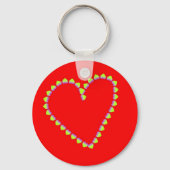 Herzförmige Herzen auf rot Schlüsselanhänger (Vorderseite)