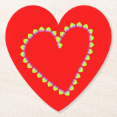 Herzförmige Herzen auf rot Untersetzer (Vorderseite)