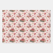 Herzförmige Kaffeetassen Geschenkpapier Set (Vorderseite 3)