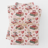 Herzförmige Kaffeetassen Geschenkpapier Set (Beispiel)