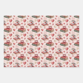 Herzförmige Kaffeetassen Geschenkpapier Set
