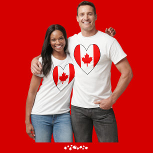 Herzförmige kanadische Flagge T-Shirt