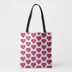 Herzförmige Karo Rot Pink Tasche