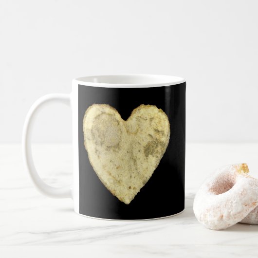 Herzförmige Kartoffelchip Kaffeetasse (Mit Donut)