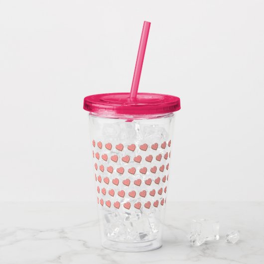 Herzförmige Kekse Acryltrinkbecher (Rückseite Ice)
