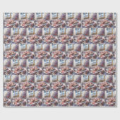 Herzförmige Kekse auf einem Karierten Fußboden Geschenkpapier (Flach)