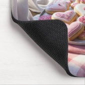Herzförmige Kekse auf einem Karierten Fußboden Mousepad (Ecke)