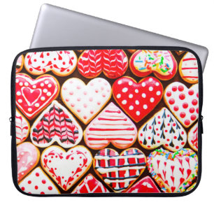 Herzförmige Kekse zum Valentinstag del Laptopschutzhülle