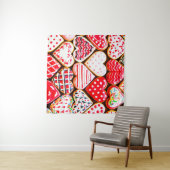 Herzförmige Kekse zum Valentinstag del Wandteppich (Beispiel (Horizontal))