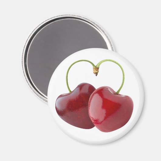 Herzförmige Kirschen Magnet (Vorderseite/Rückseite)