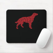 Herzförmige Liebe Irischer Setter Hund Valentinsta Mousepad (Mit Mouse)