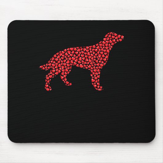 Herzförmige Liebe Irischer Setter Hund Valentinsta Mousepad (Vorne)