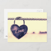 Herzförmige Liebe Postkarte (Vorne/Hinten)