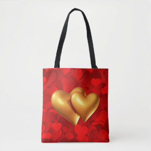 Herzförmige Liebe Symbole Tote Beutel Tasche