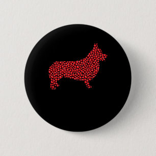 Herzförmige Liebe Welsh Corgi Hund Valentinstag M Button