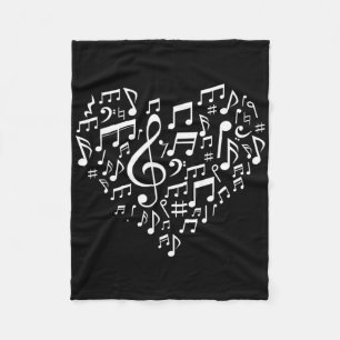 Herzförmige Musiknoten Geschenke für Musikliebhabe Fleecedecke
