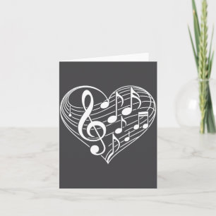 Herzförmige Musiknoten Valentinstag Männer Frauen Karte