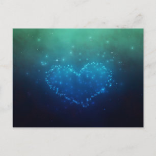 Herzförmige Nachtstars Postkarte