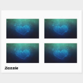 Herzförmige Nachtstars Rechteckiger Aufkleber (Blatt)