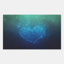 Herzförmige Nachtstars Rechteckiger Aufkleber